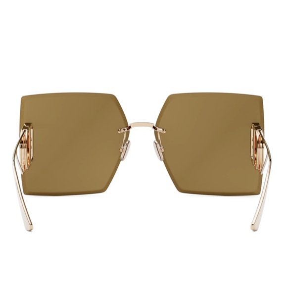 DIOR 30 Montaigne S7U Square Frame Sunglasses Gold/Gold Lens - MSRP $610 - BNIB - Picture 7 of 8